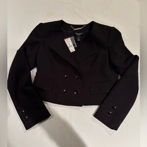 WHBM Cropped Black Blazer NWT